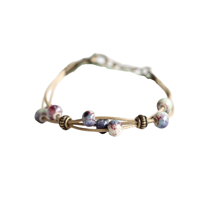 QUAN - Small Beads With Small Rings Bracelet