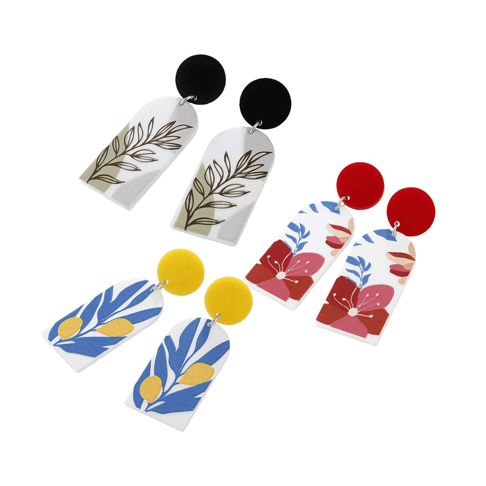 Artistic Plant Motif Eardrops