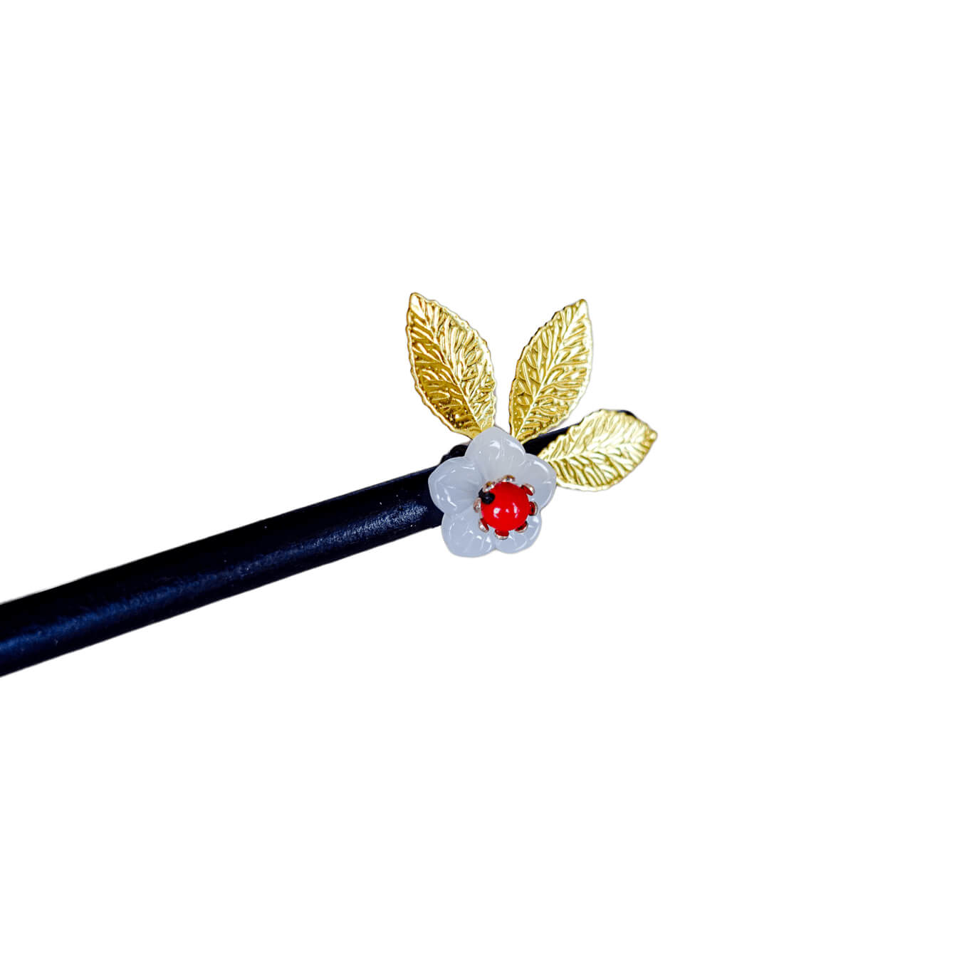 GUANMEI - Wood Hairpin with Cute Flowers