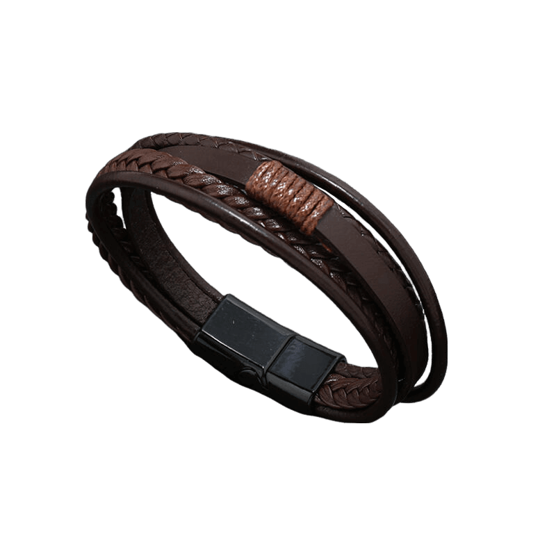 Crafted Woven Leather Bracelet for Men