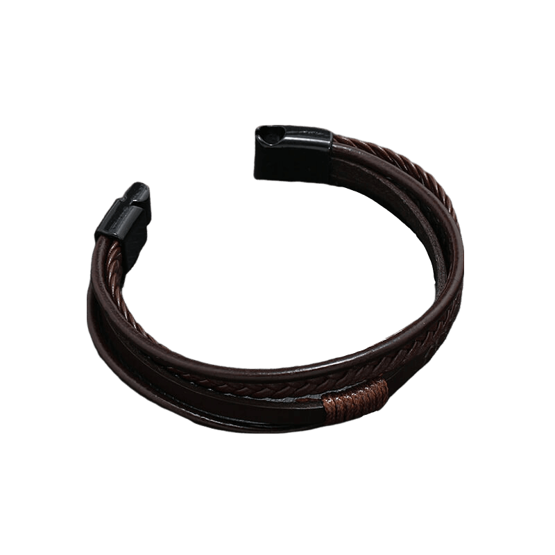 Crafted Woven Leather Bracelet for Men