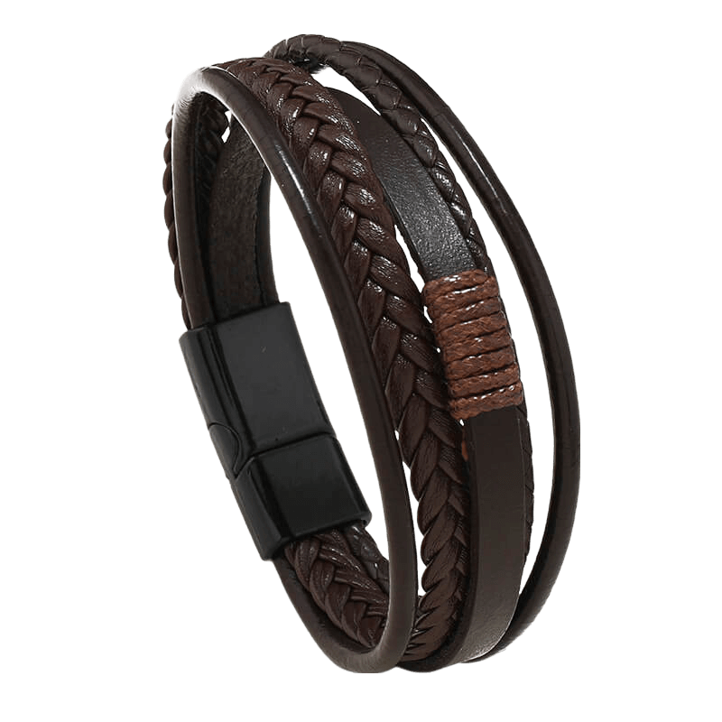 Crafted Woven Leather Bracelet for Men