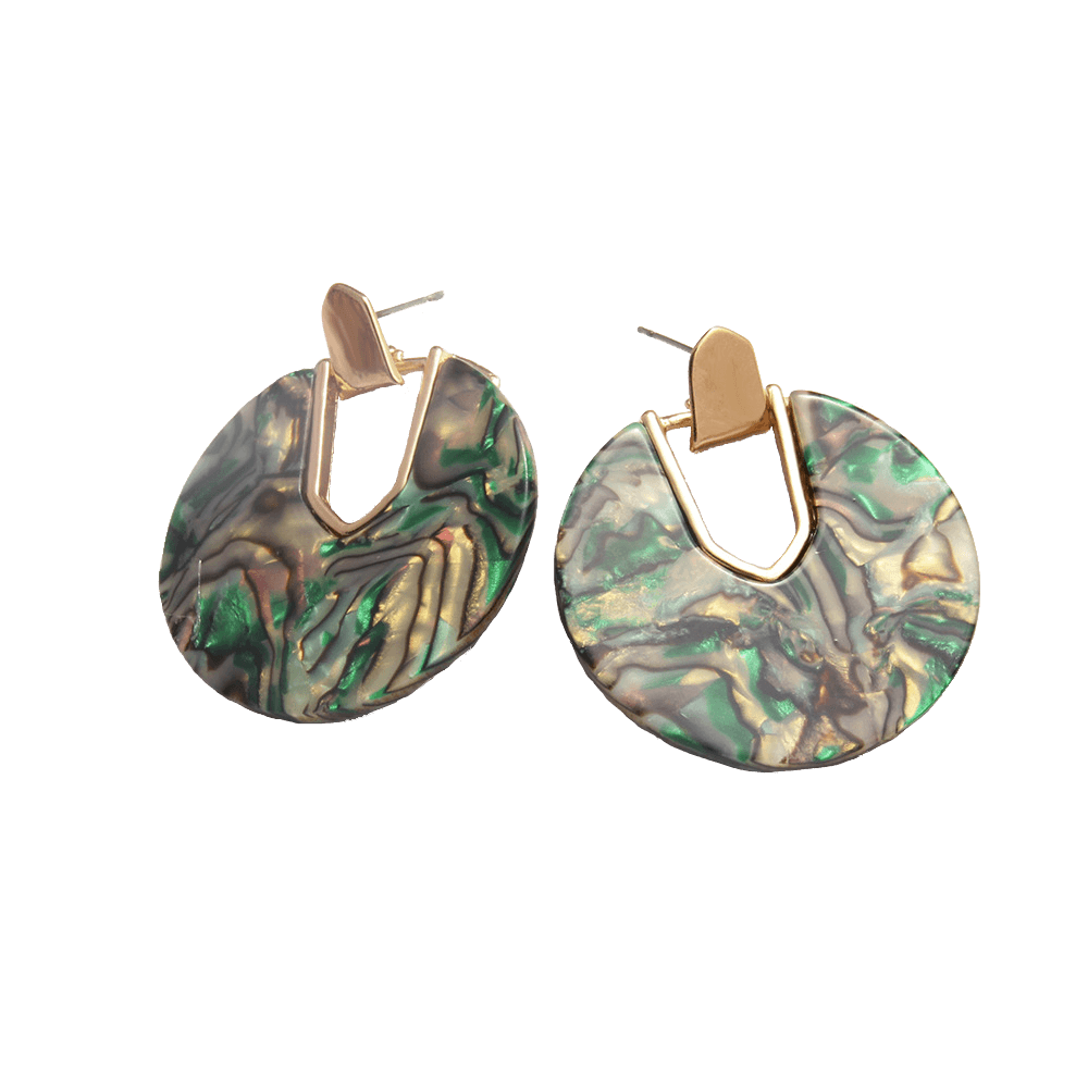 Round Geometric Acrylic Earrings