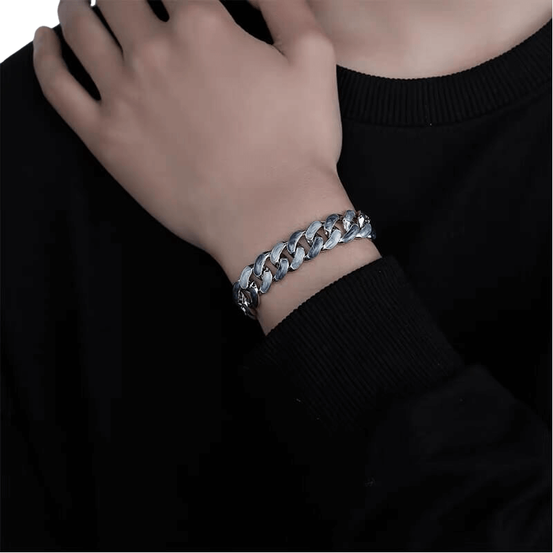 Sky Blue Chain-Link Bracelet for Men