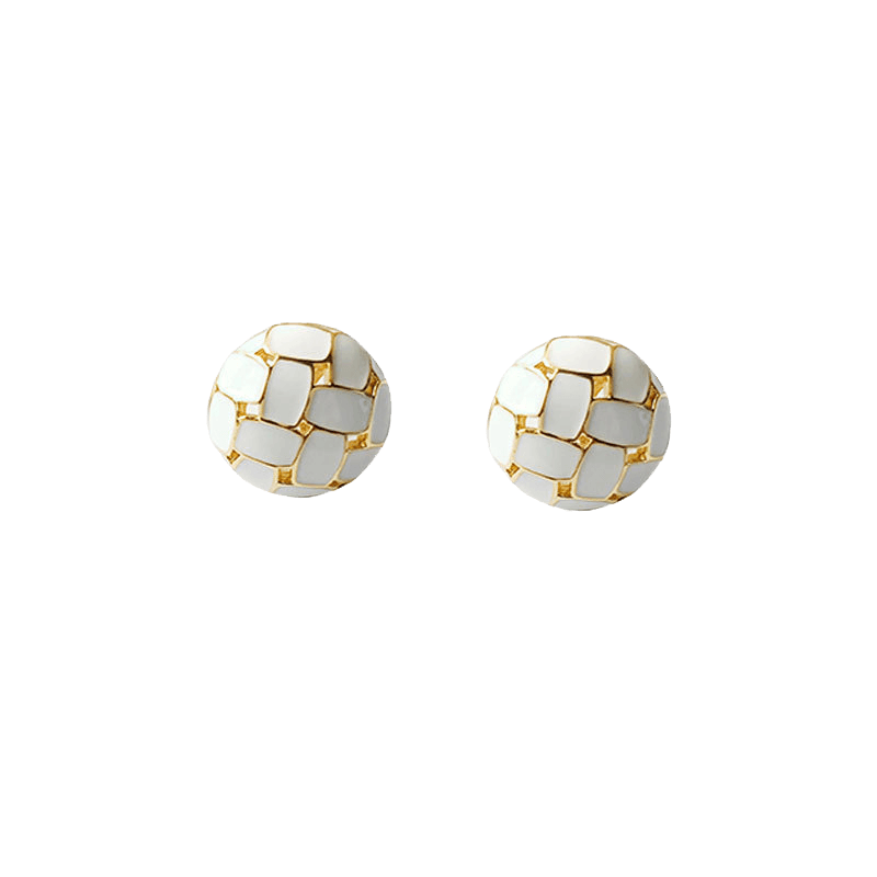 Vintage White and Golden Earrings