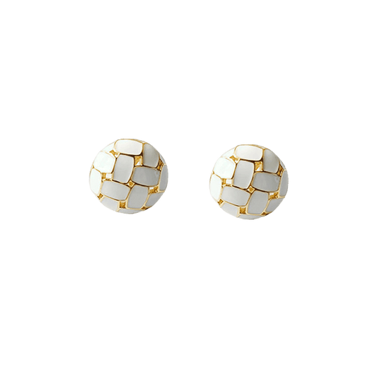 Vintage White and Golden Earrings