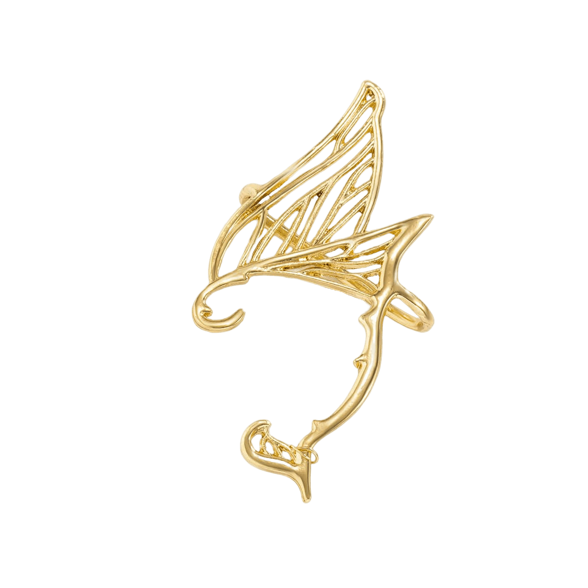 Butterfly Wing Elf Ear Shaped Metal Earrings