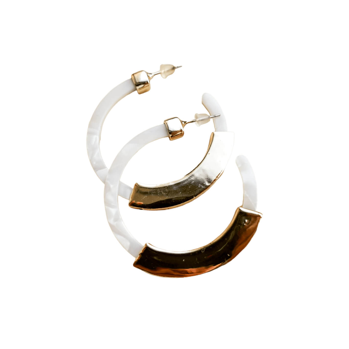 Acrylic Alloy C-Shaped Earrings