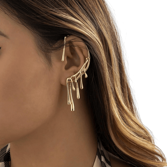 Water Drop Elf Ear Shaped Metal Earrings