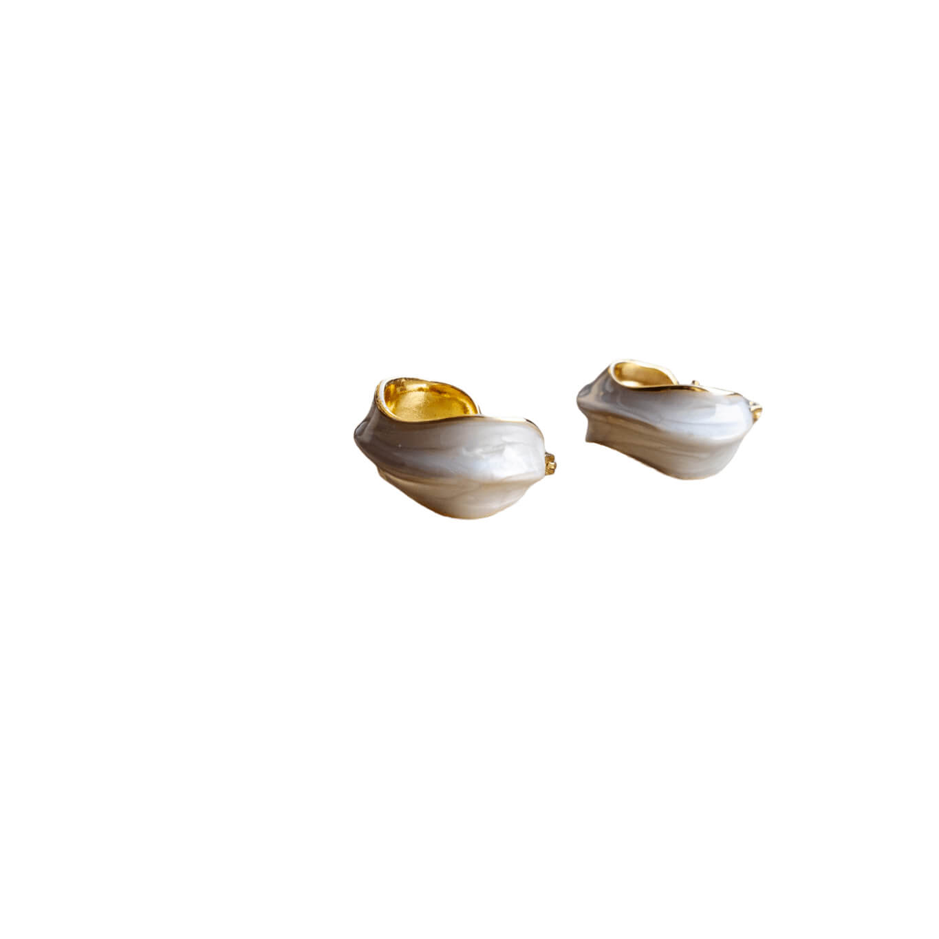 Creamy White Circle Earrings