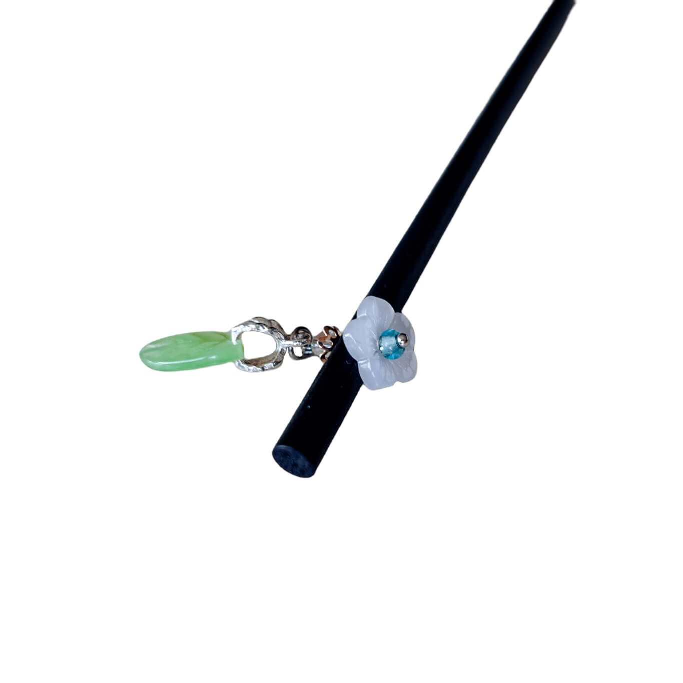 HUAZHUI - Little Flower Wood Hairpin With Pendant