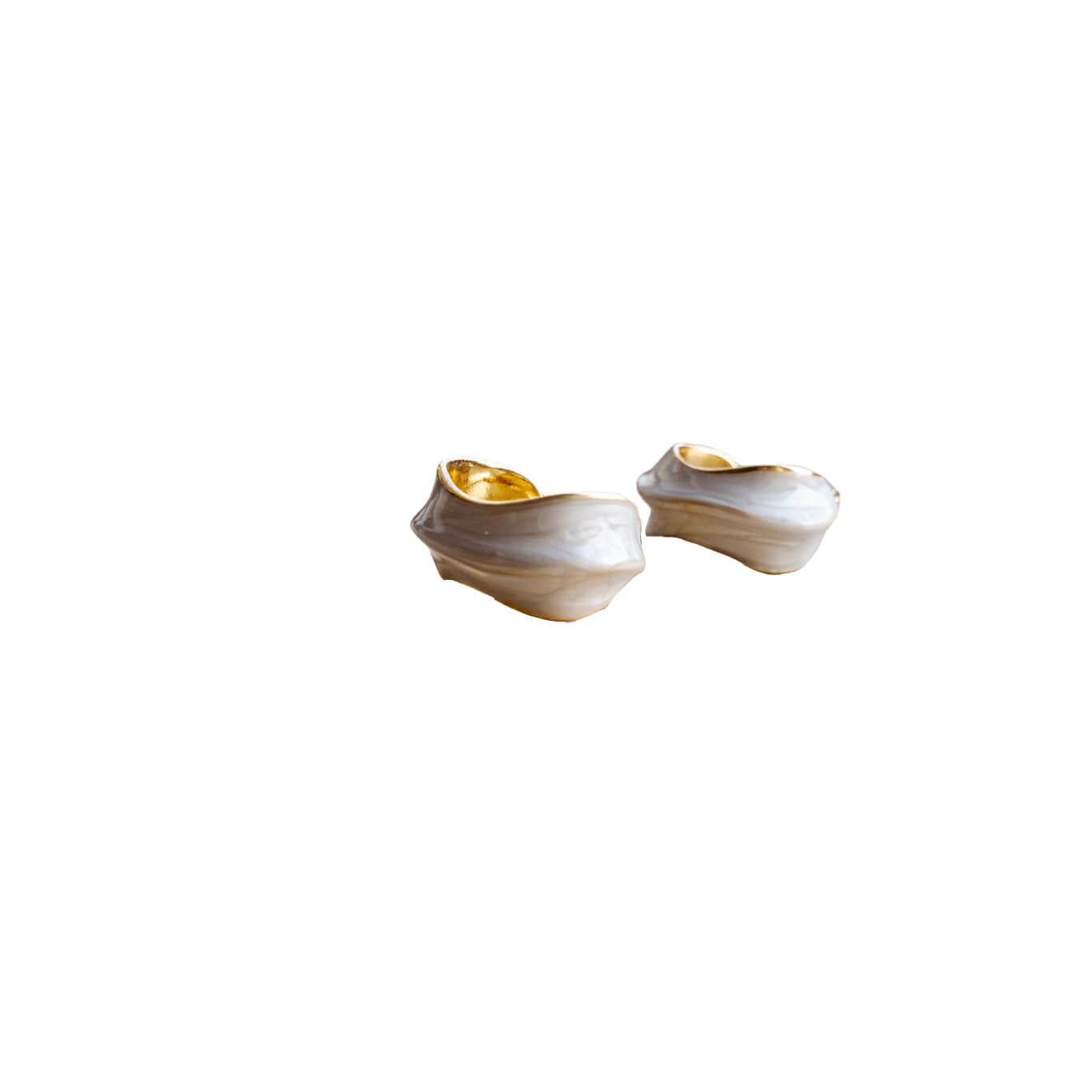 Creamy White Circle Earrings