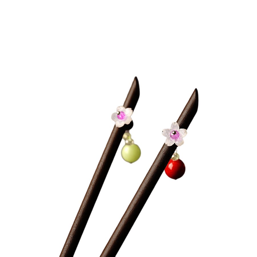 YING - Little Cherry Blossom Wood Hairpin