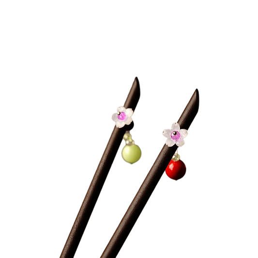 YING - Little Cherry Blossom Wood Hairpin