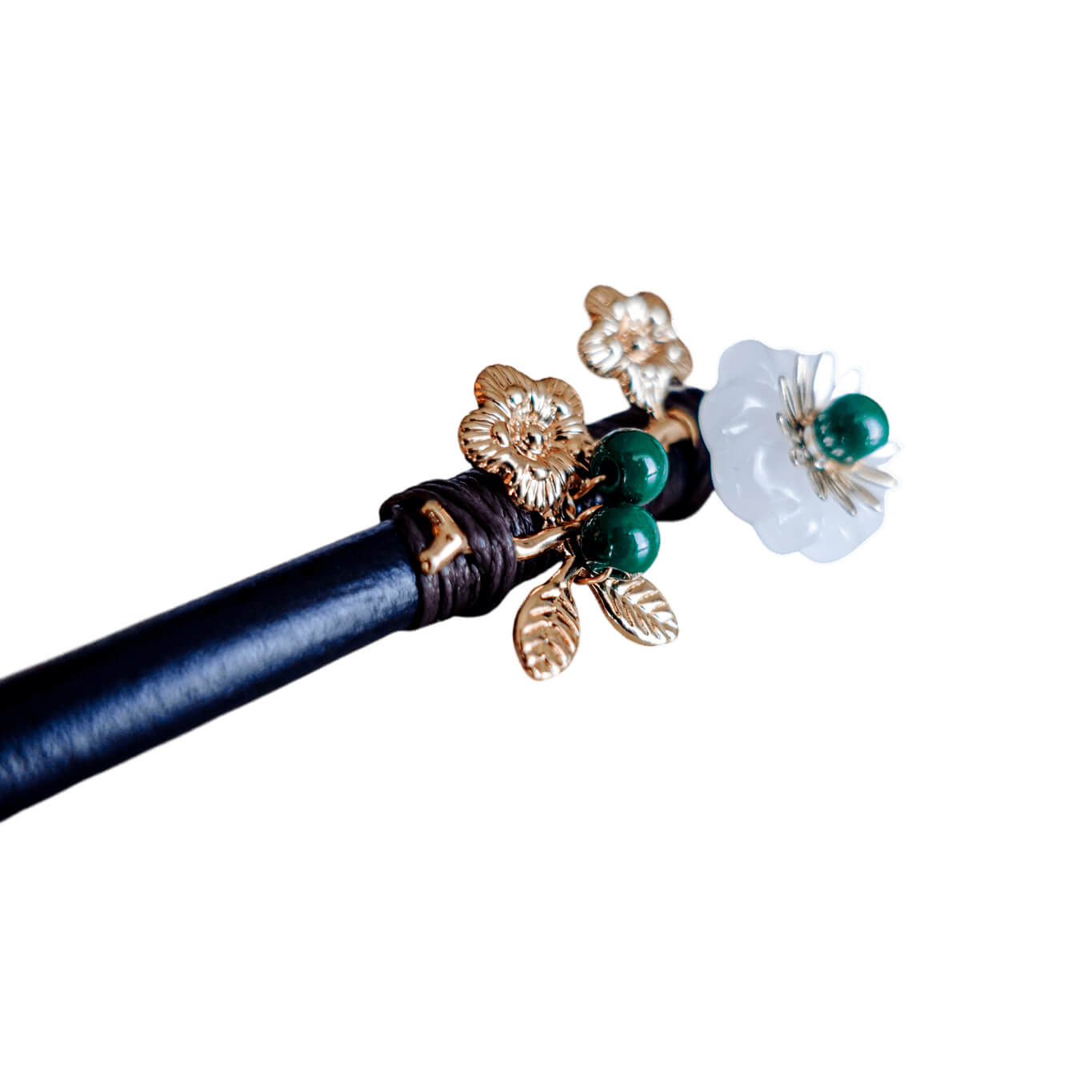 GUANMEI - Wood Hairpin with Cute Flowers