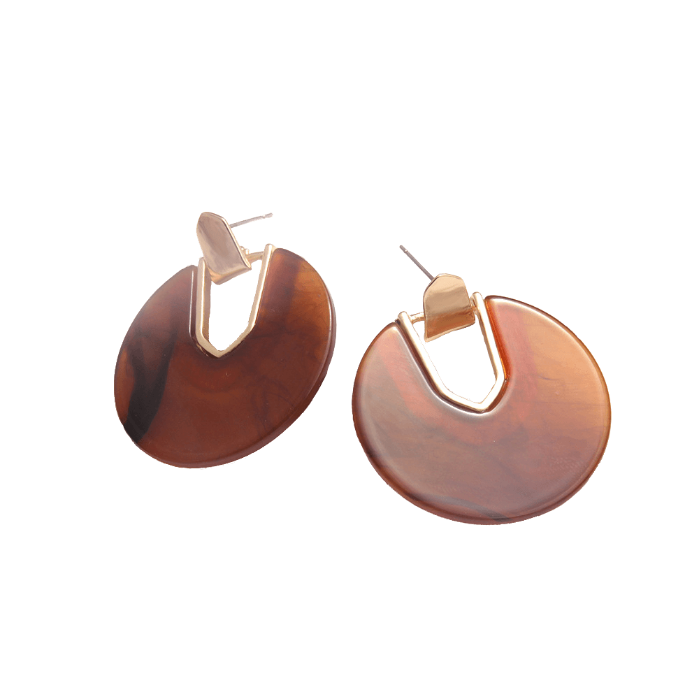 Round Geometric Acrylic Earrings
