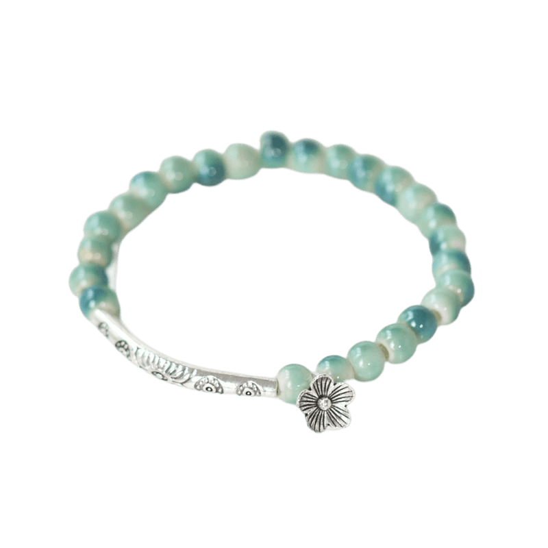 HUA - Beaded Bracelet With a Little Flower