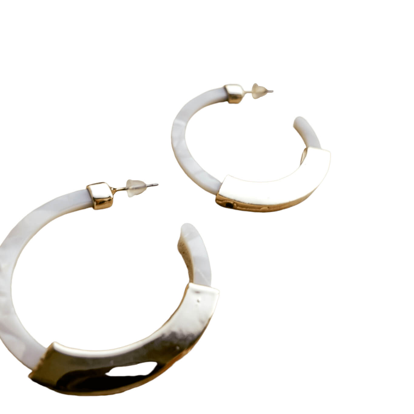 Acrylic Alloy C-Shaped Earrings