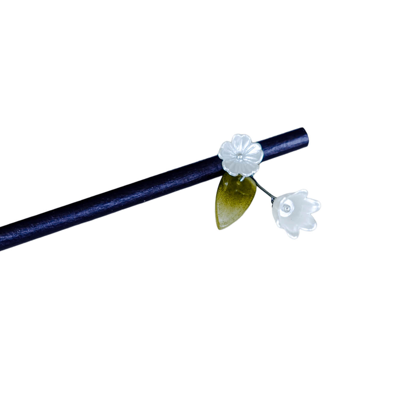 LINGLAN - Wood Hairpin With Lily of The Valley Pendant