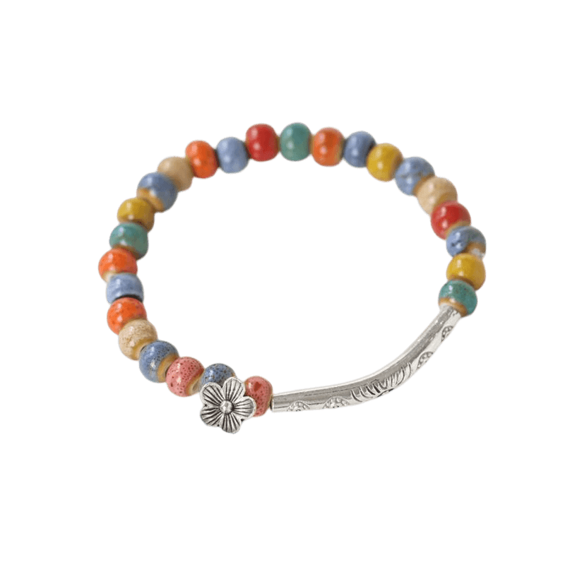 HUA - Beaded Bracelet With a Little Flower