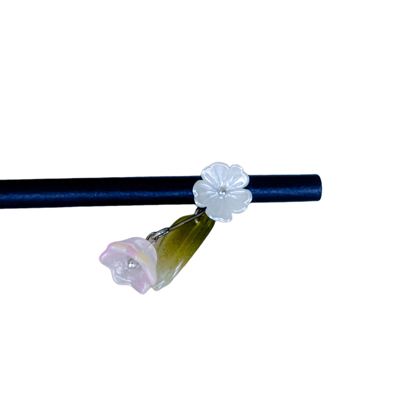 LINGLAN - Wood Hairpin With Lily of The Valley Pendant