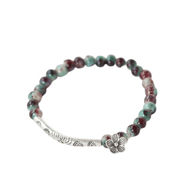 HUA - Beaded Bracelet With a Little Flower