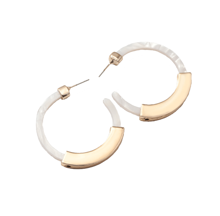 Acrylic Alloy C-Shaped Earrings