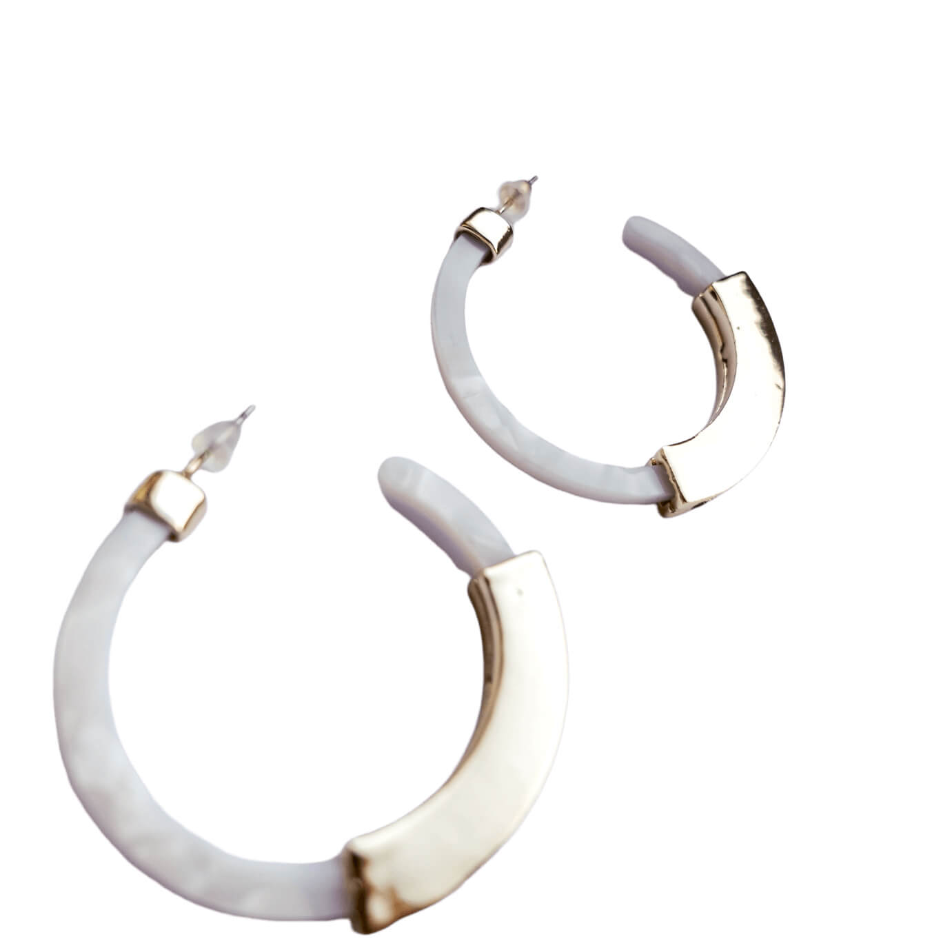 Acrylic Alloy C-Shaped Earrings