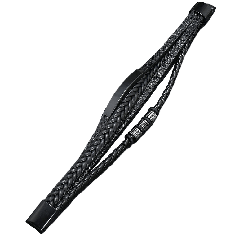 Exquisite Leather Bracelet with Metal Accents for Men