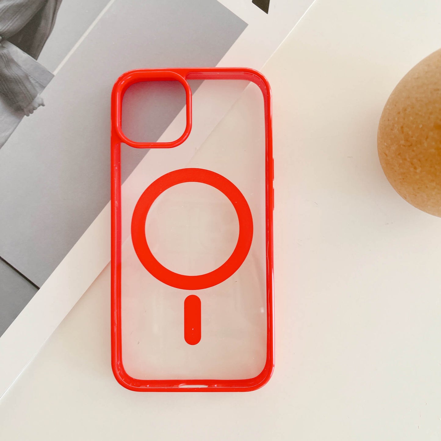 MagiShield - Clear MagSafe iPhone Case - Red