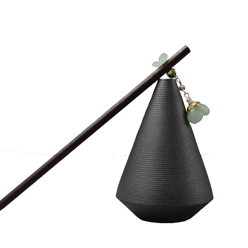 CAIHUA - Flower Pendant Wood Hairpin