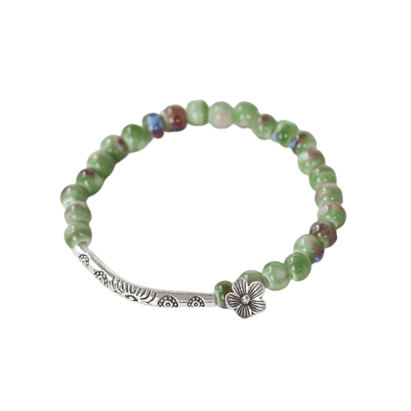 HUA - Beaded Bracelet With a Little Flower