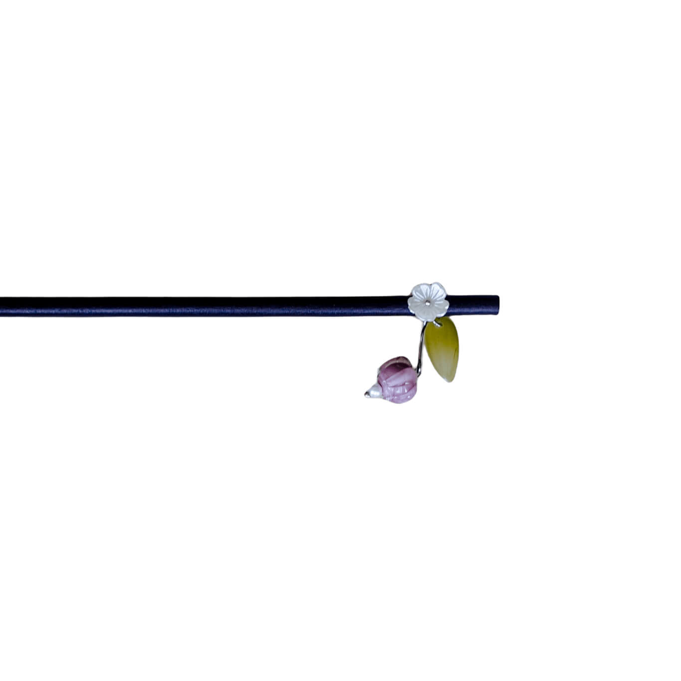 LINGLAN - Wood Hairpin With Lily of The Valley Pendant