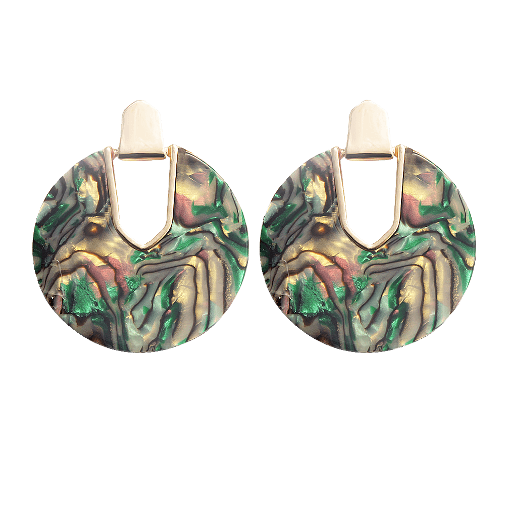 Round Geometric Acrylic Earrings