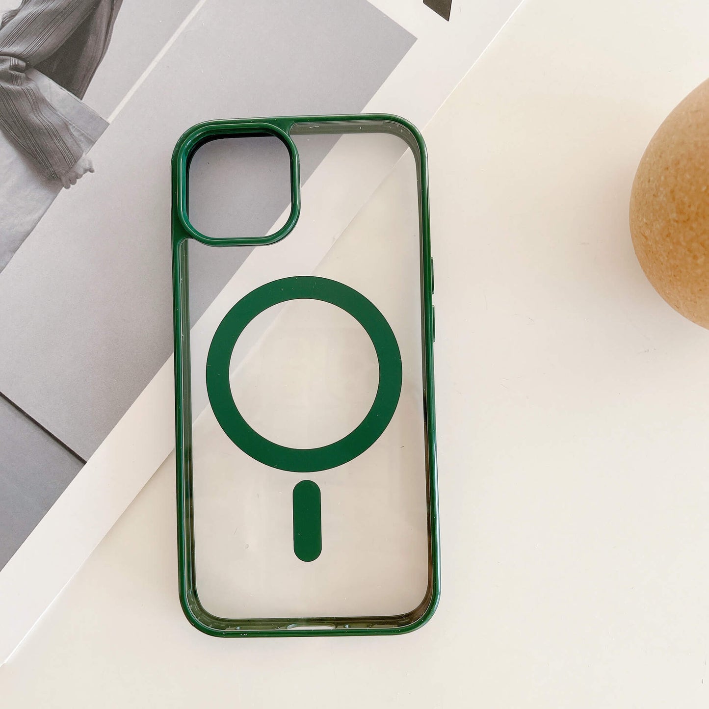 MagiShield - Clear MagSafe iPhone Case - Dark Green