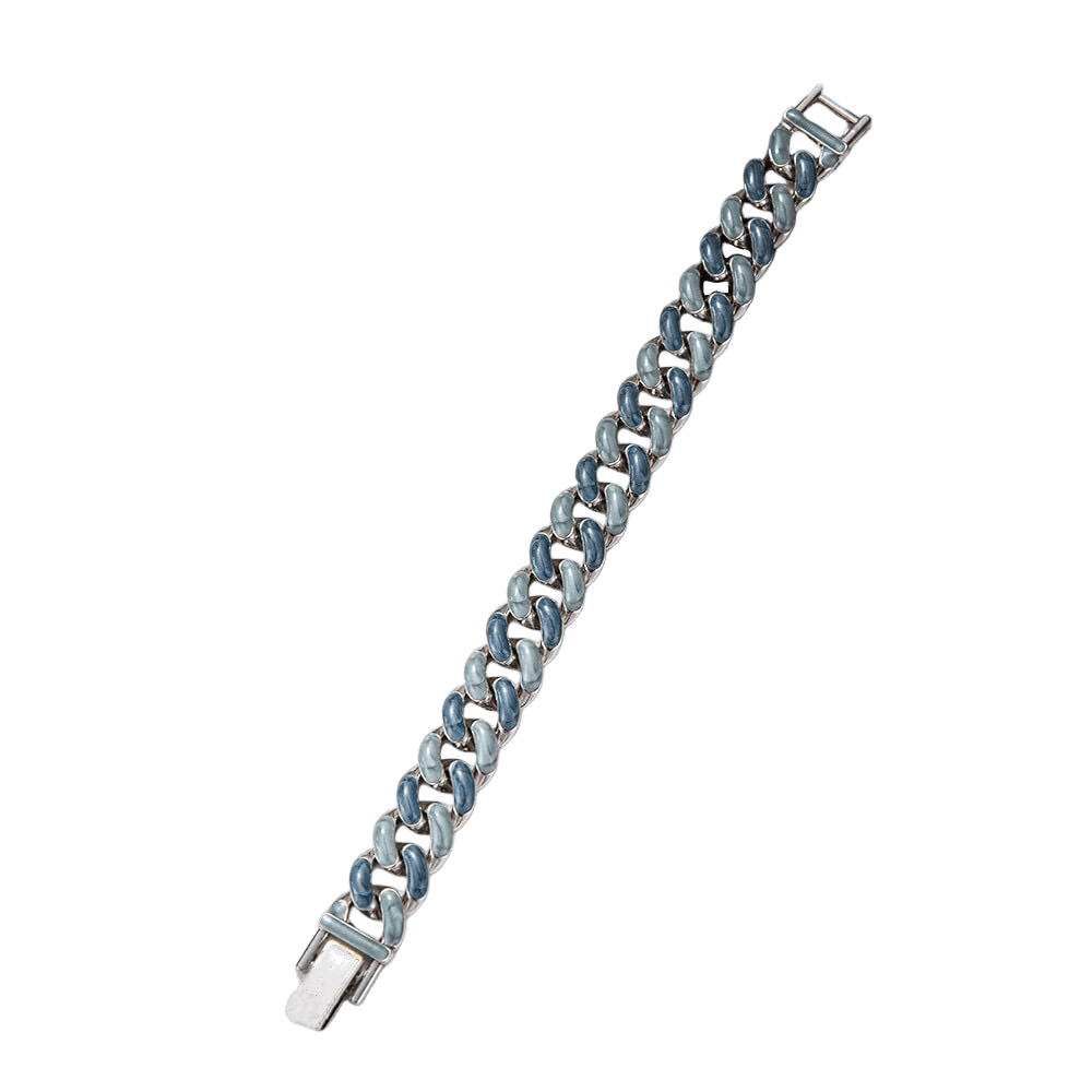 Sky Blue Chain-Link Bracelet for Men