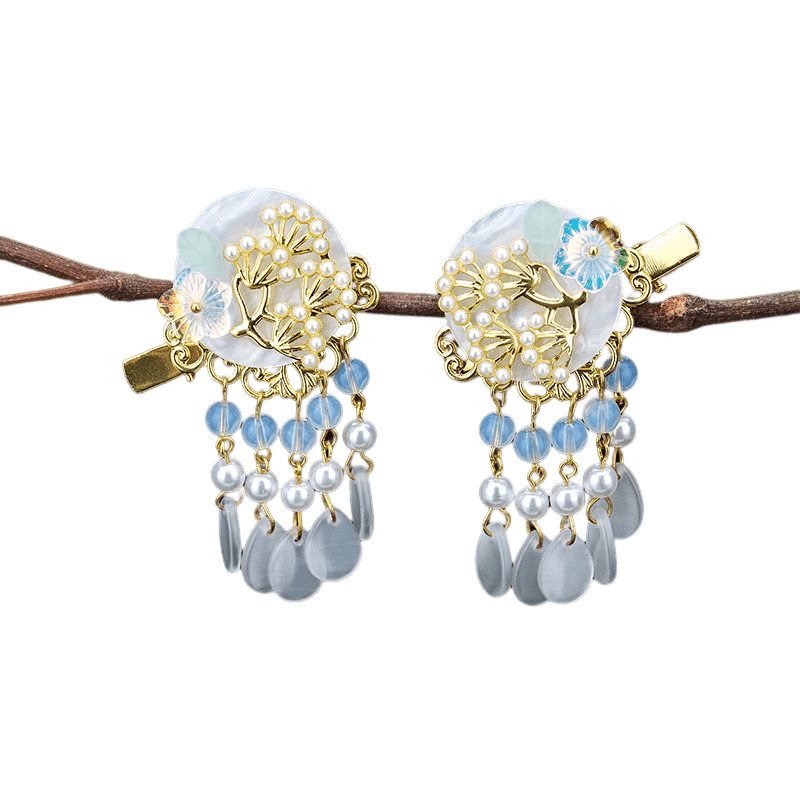 BEI - Shell With Pine Branch Hair Clip