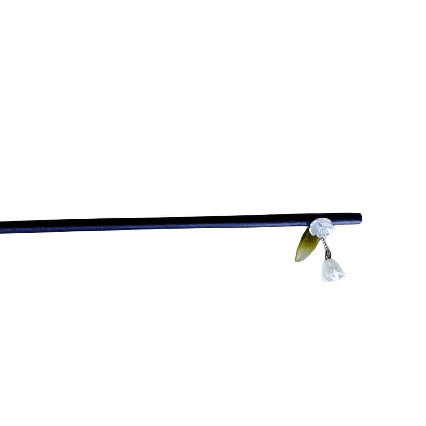 LINGLAN - Wood Hairpin With Lily of The Valley Pendant