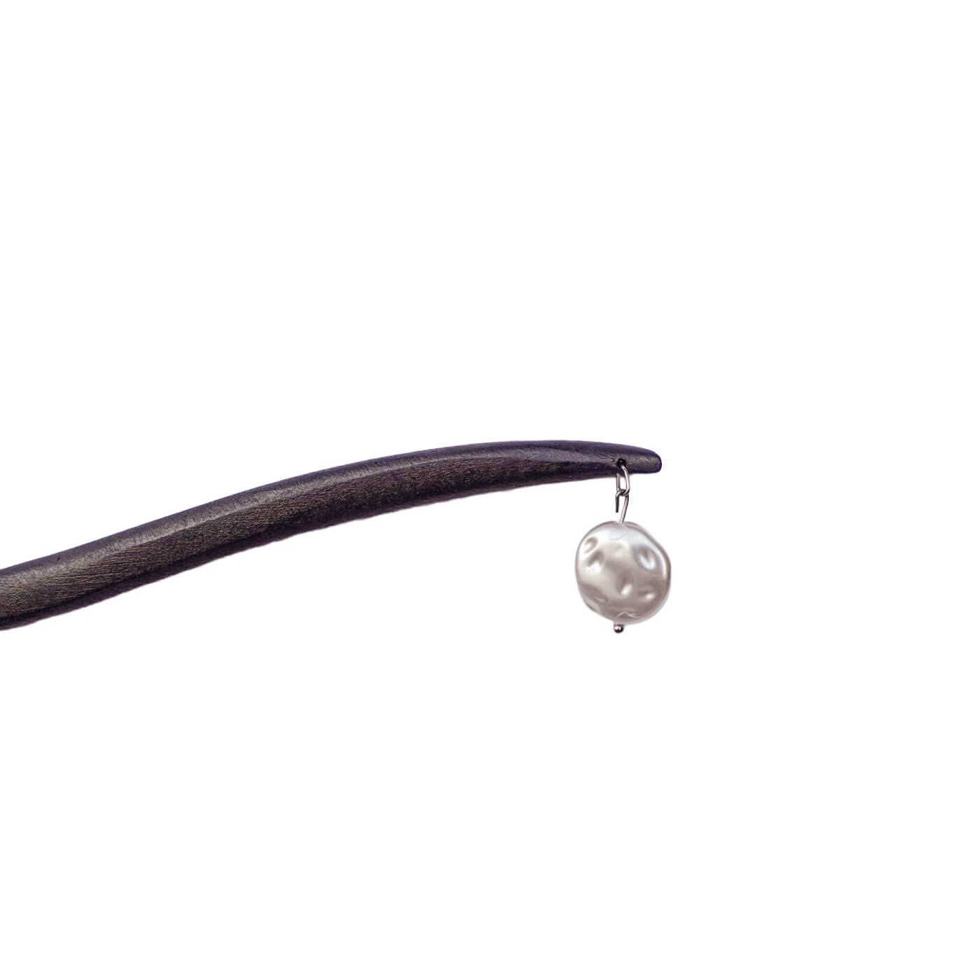 ZHUYU - Irregular Shaped Pearl Wood Hairpin