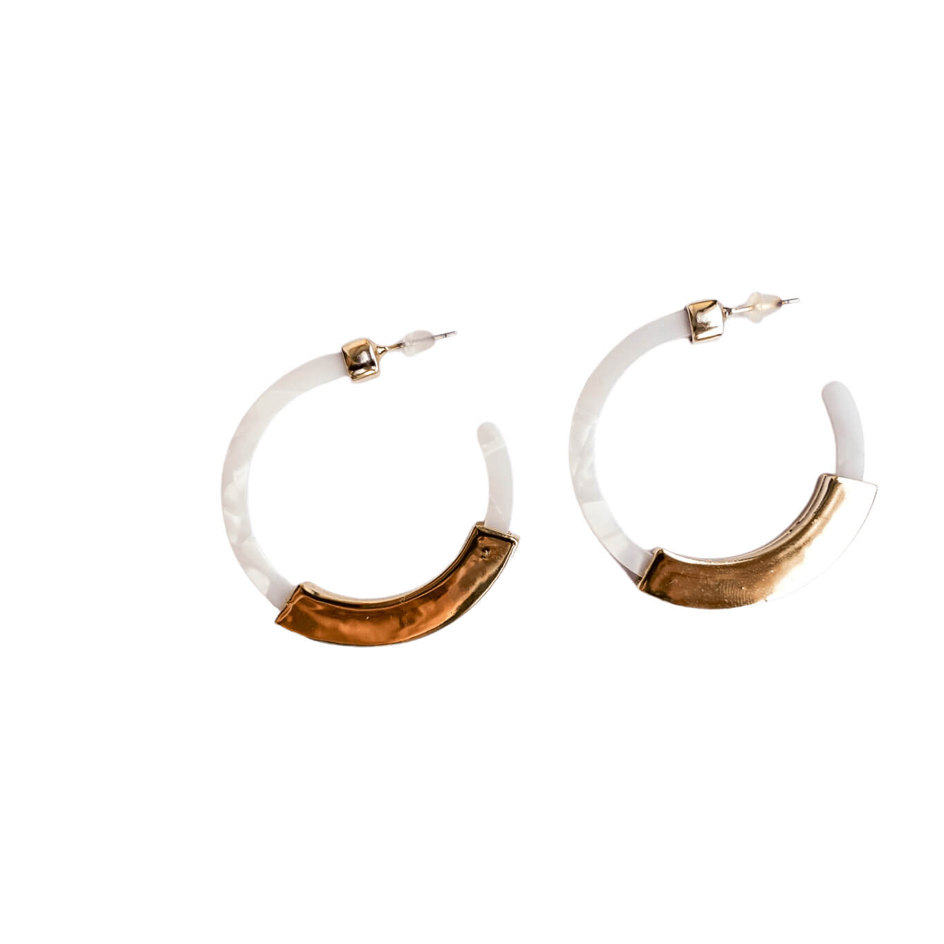 Acrylic Alloy C-Shaped Earrings