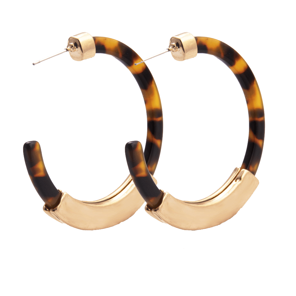 Acrylic Alloy C-Shaped Earrings