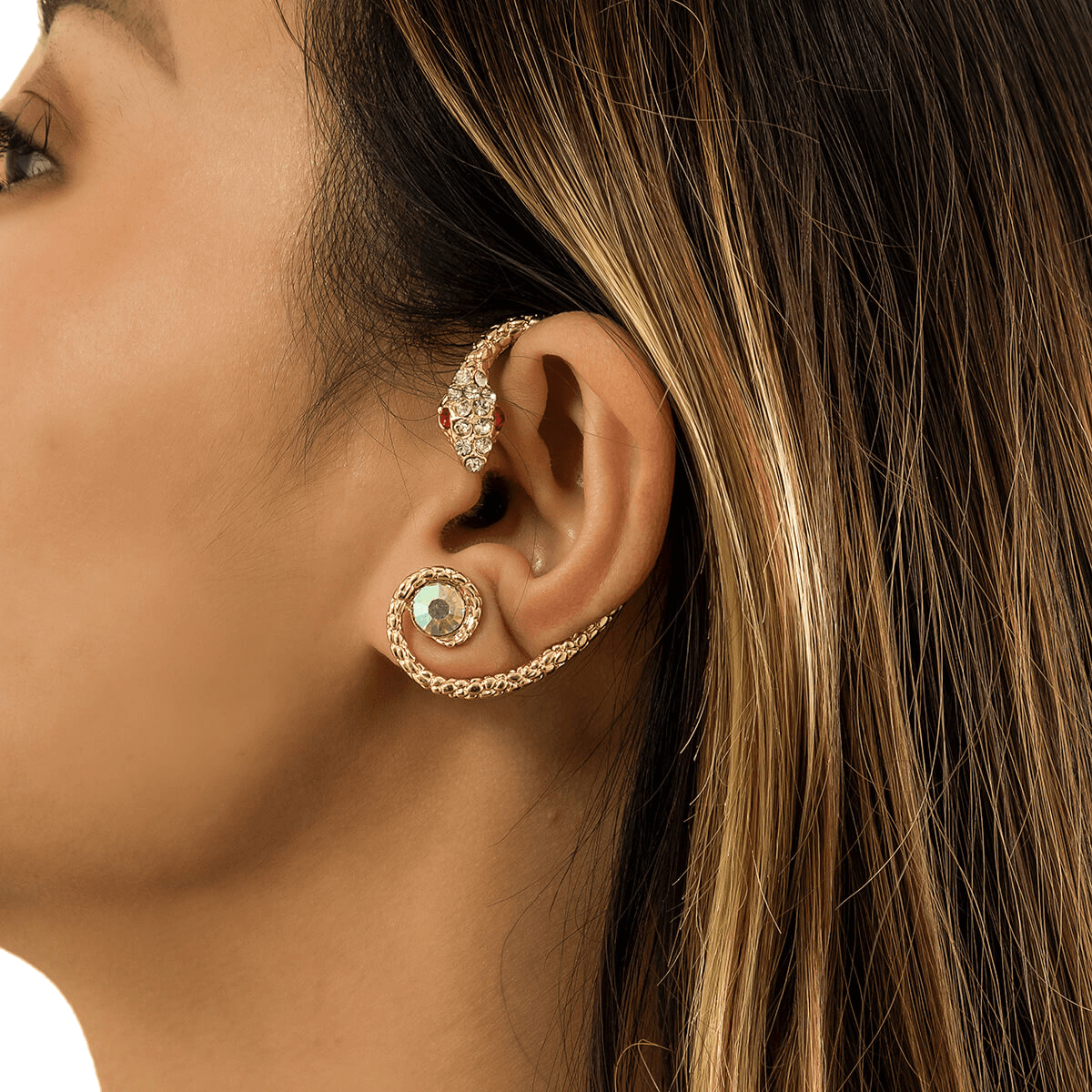 Little Snake Elf Ear Shaped Metal Earrings