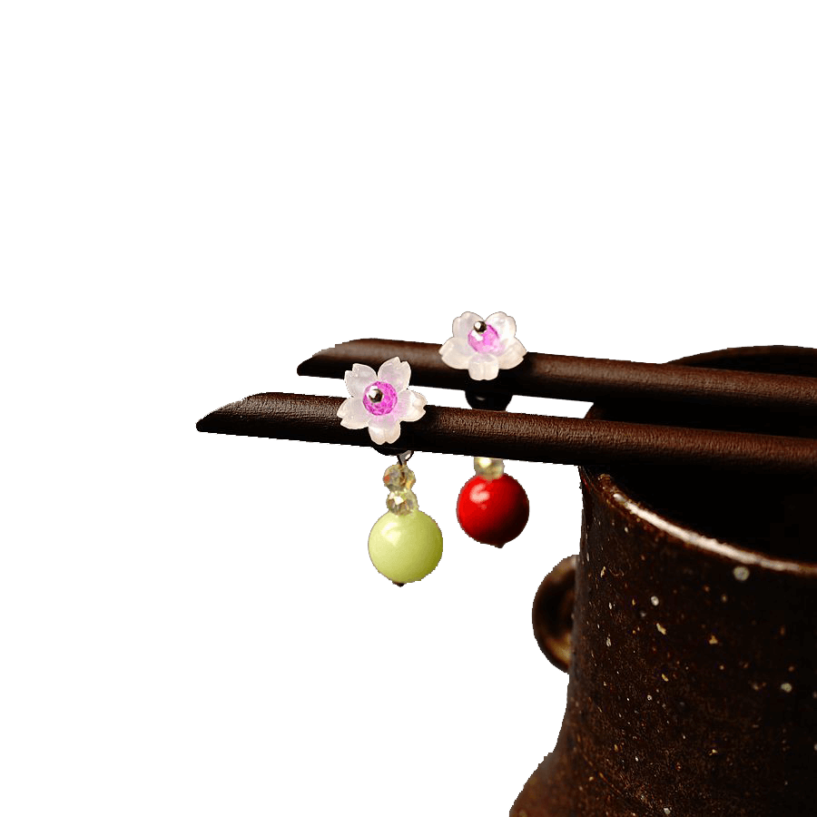 YING - Little Cherry Blossom Wood Hairpin