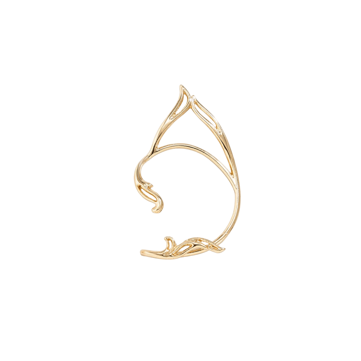 Minimalist Elf Ear Shaped Metal Earrings