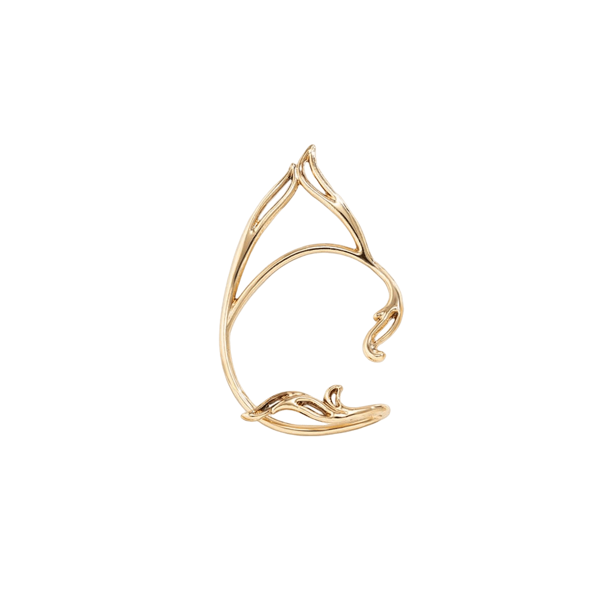 Minimalist Elf Ear Shaped Metal Earrings