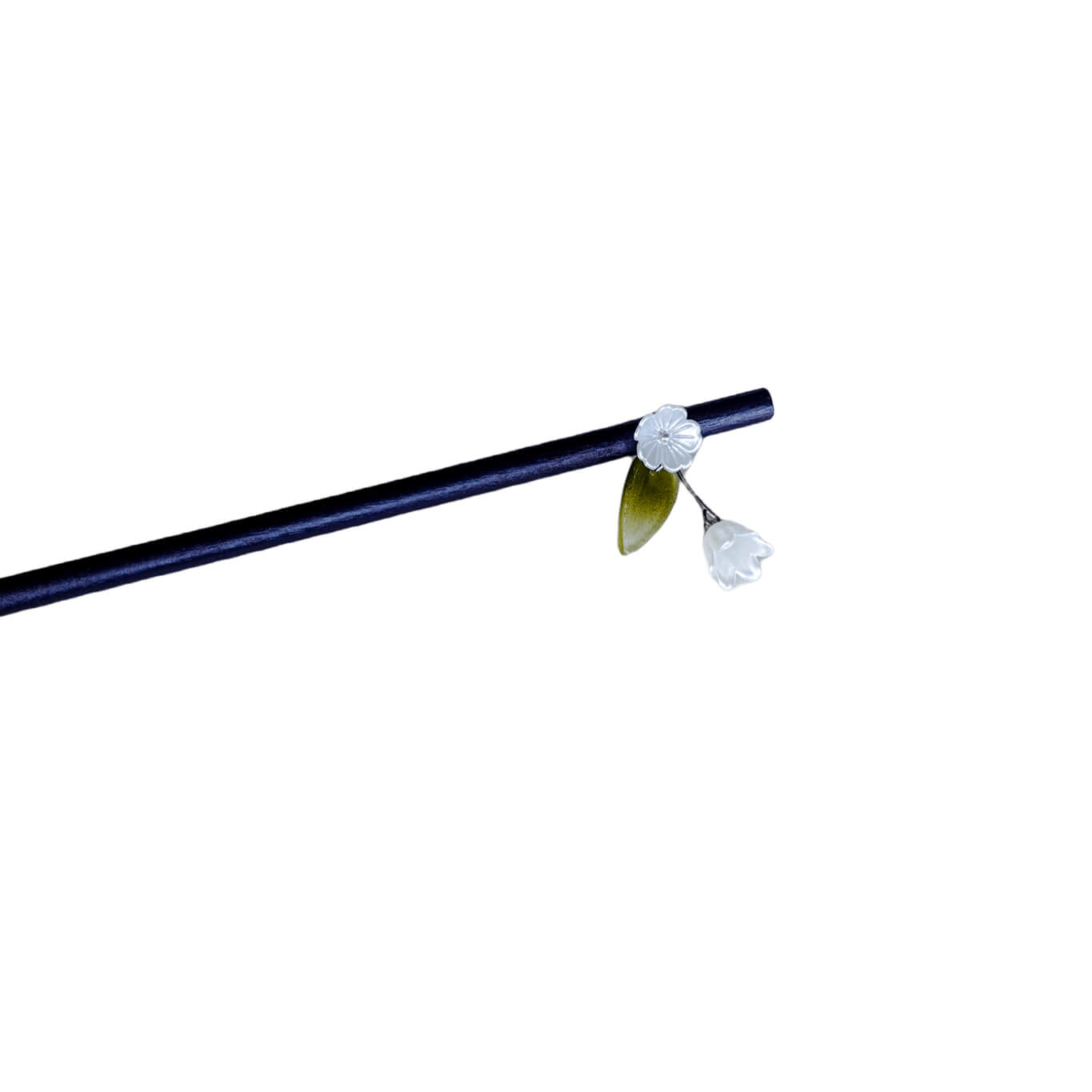 LINGLAN - Wood Hairpin With Lily of The Valley Pendant