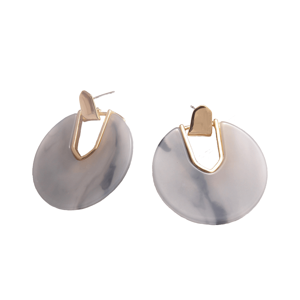Round Geometric Acrylic Earrings