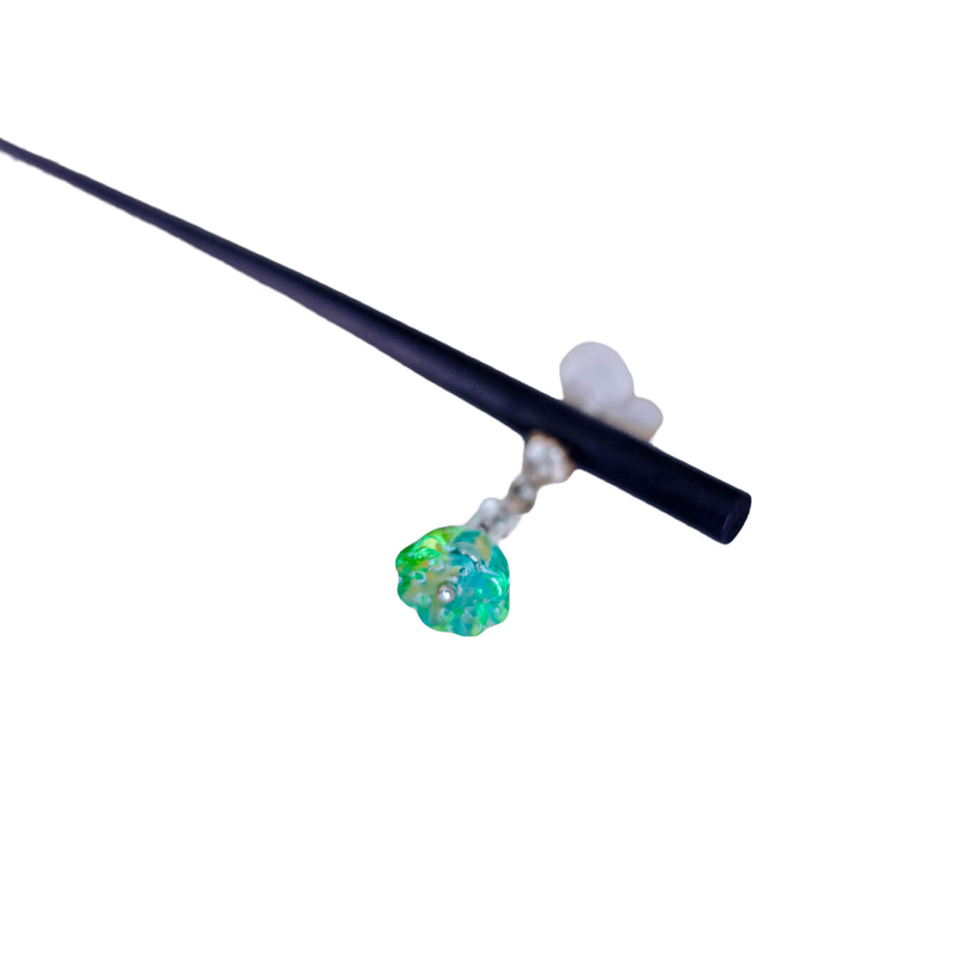 HUAZHUI - Little Flower Wood Hairpin With Pendant